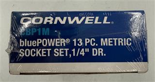 CORNWELL TOOLS BLUE-POWER CBP1M 13PC METRIC SOCKET SET ¼” DRIVE